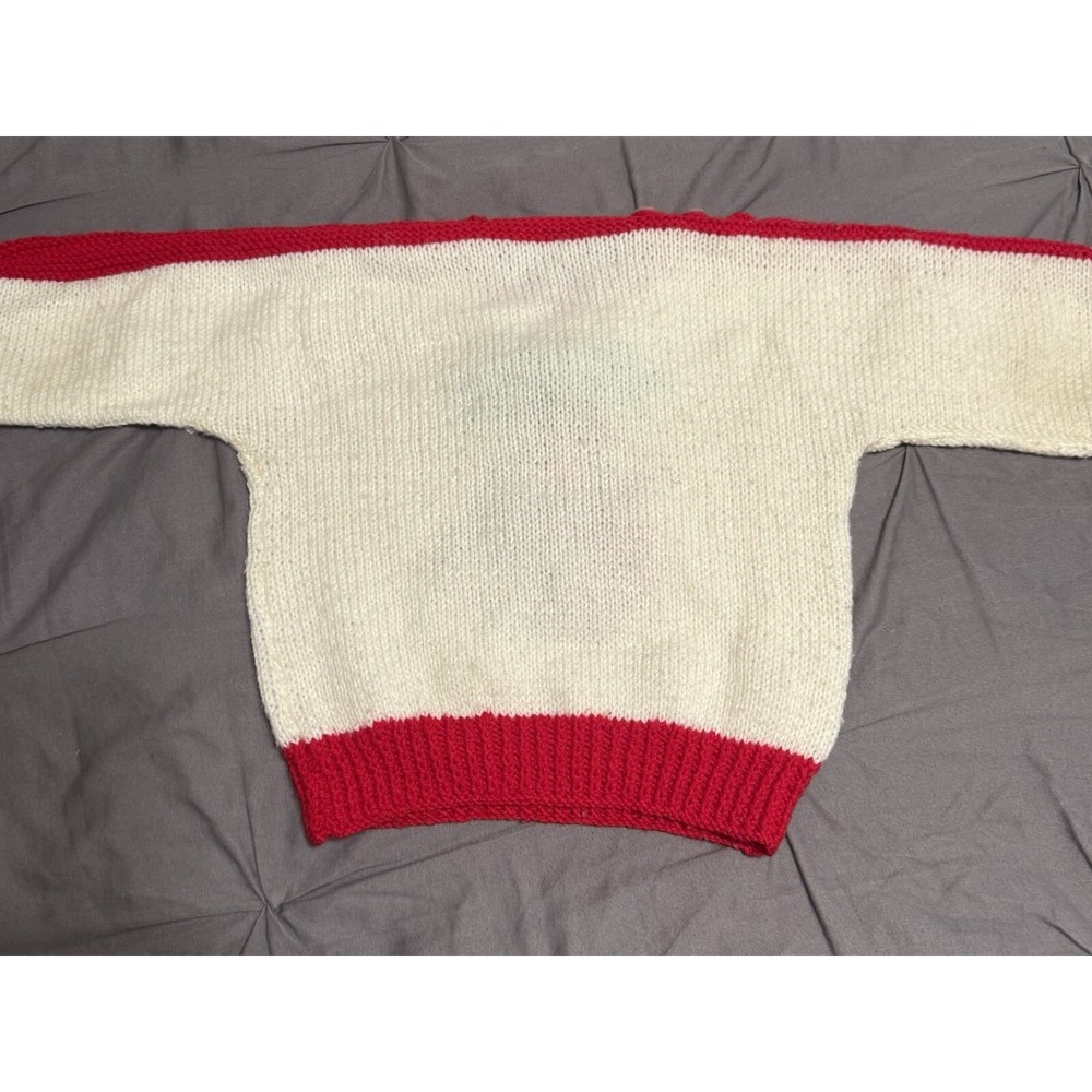 Handmade Beatrix Potter Infant Knit Sweater Red & White 13" W x 13"L - Picture 8 of 8